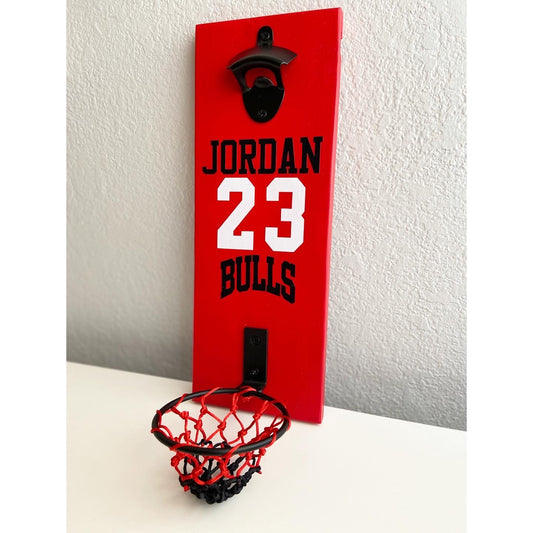 Jordan Bulls Basketball Hoop Bottle Opener