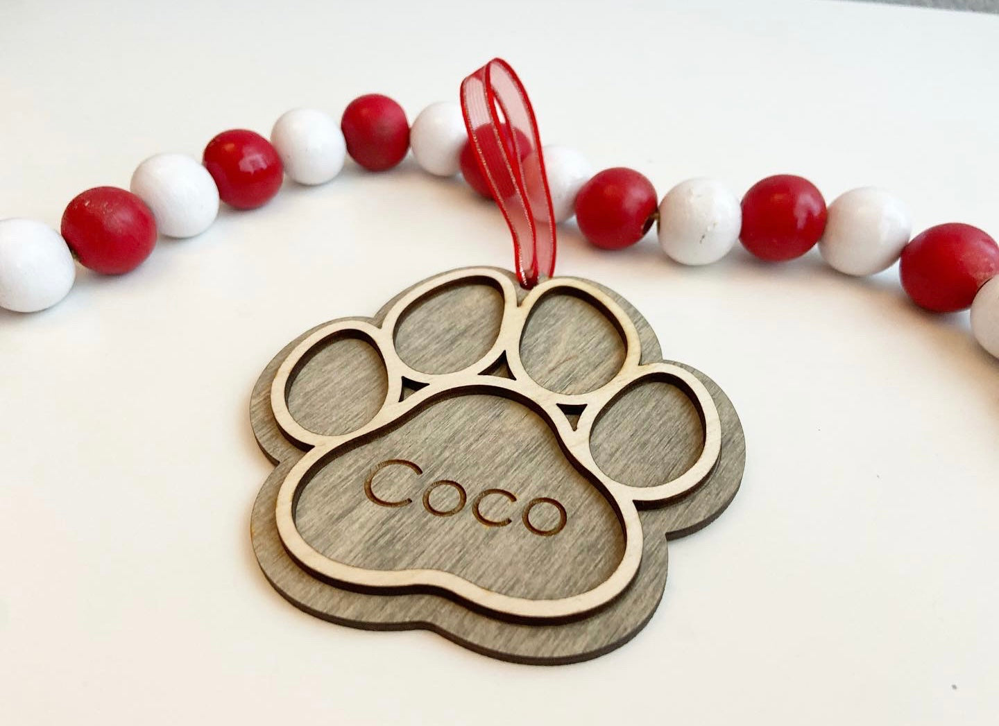 Personalized Dog Paw Ornament