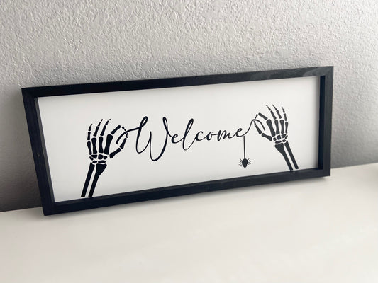 Skeleton Welcome Framed Sign