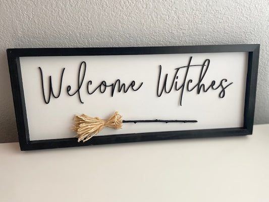 Welcome Witches Framed Sign