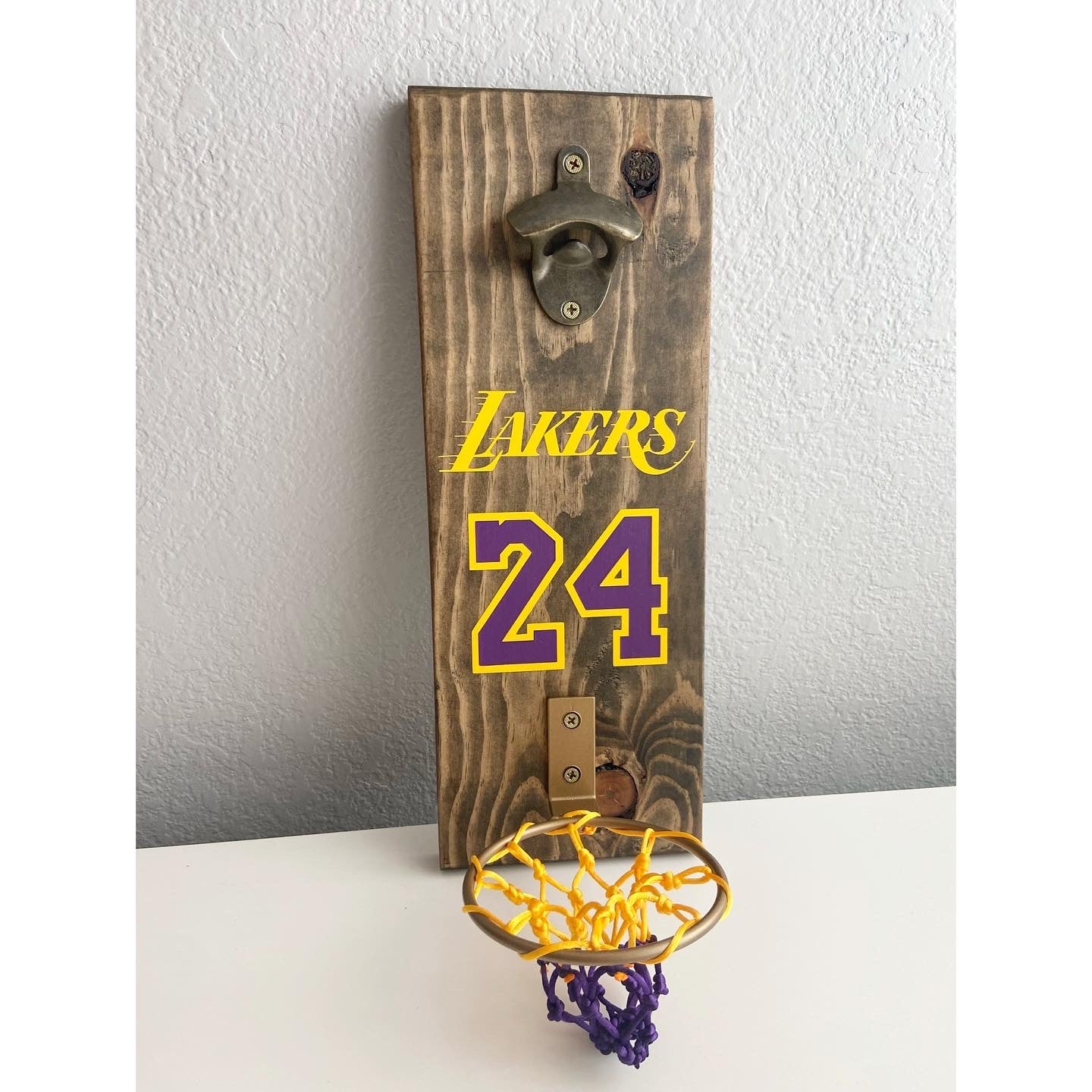 Lakers Purple/Gold Basketball Hoop Bottle Opener