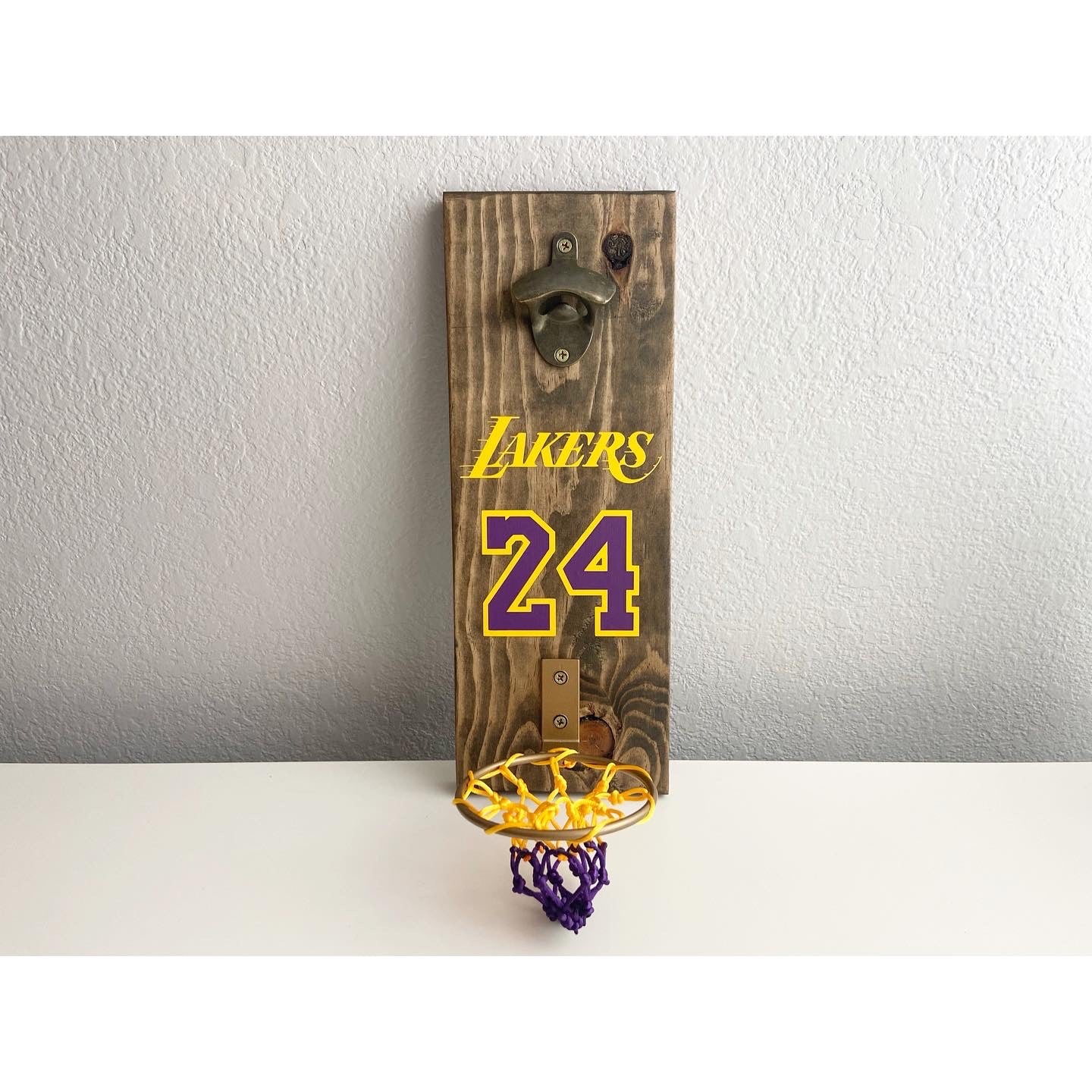 Lakers Purple/Gold Basketball Hoop Bottle Opener